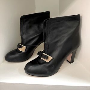 RED Valentino black leather split-front boots
